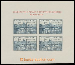 136784 - 1950 Pof.A564, miniature sheet PRAGUE 1950, plate 6, combina