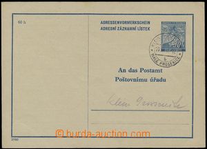 136790 - 1941 CAZ1, address card, CDS MALÉ PROSENICE/ 19.XII.41, goo