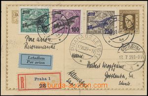 136887 - 1929 CDV33, International Post Card, sent registered and as 