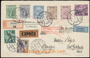 136891 - 1929 Reg and airmail letter to Germany with Pof.L4-6, 243-24