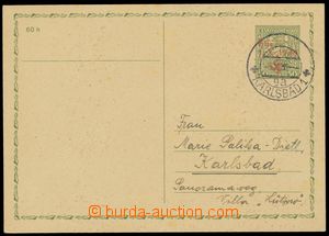 136904 - 1938 KARLSBAD  Mi.P4, Czechosl. PC 50h State Coat of Arms   