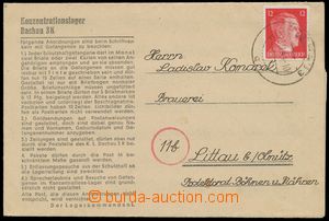 136906 - 1941 C.C. DACHAU  preprinted folded dopisni blank form sent 