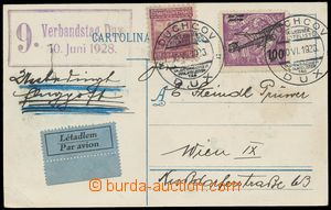 136923 - 1928 air postcard with motive of stamps on picture-postcards