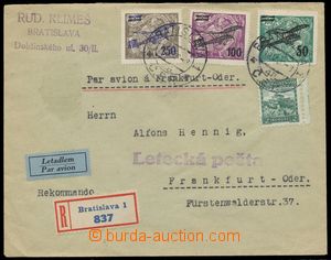 136924 - 1930 Reg and airmail letter to Germany with Pof.L3-5, 221, C