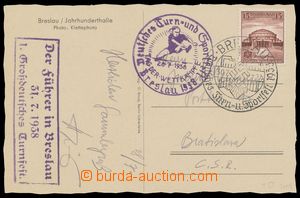 136979 - 1938 COMMEMORATIVE POSTMARKS  Us Ppc with violet special pos