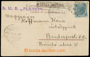 136982 - 1902 S.M.S. PLANET  violet straight line postmark on/for fra