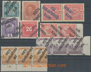 136990 -  Pof.33, 47, comp. 14 pcs of stamps, contains shifted overpr