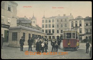 137006 - 1909 JIHLAVA (Iglau) - koláž, tramvaj a lidé na náměst