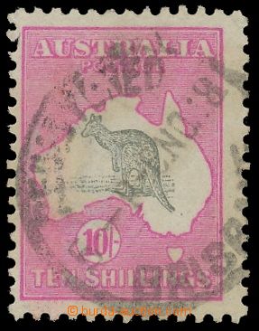137075 - 1915 Mi.50; SG.43, Map with kangaroo 10Sh rose / grey, cat. 
