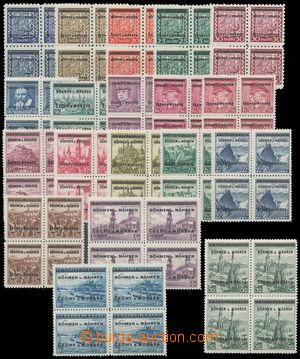 137186 - 1939 Pof.1-19, Overprint issue, complete, basic line in bloc