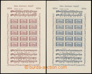 137195 - 1934 Pof.A283-284B, souvenir sheets Anthem-issue, landscape 