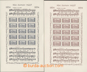 137196 - 1934 Pof.A283A, A284B, souvenir sheets Anthem-issue, incl. c