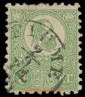 137198 - 1871 Mi.2, Franz Joseph 3 Kreuzer green, lithography, CDS FI