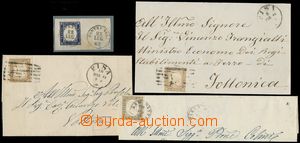 137216 - 1861-62 comp. 3 pcs of cut-squares and letter with parallel 