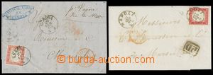 137254 - 1863 comp. 2 pcs of letters to Marseilles with Sardinia Sas.