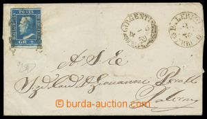 137256 - 1859 letter to Palerma with Mi.2; Sas.6, Ferdinand II. 2Gr b