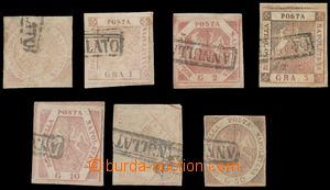 137257 - 1858 Mi.1-7; Sas.1, 3, 5, 8, 11 printing plate No.2, 12, 14,