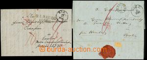 137266 - 1841-43 comp. 2 pcs of prephilatelic letters via Hamburg to 