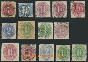 137269 - 1864-65 comp. 14 pcs of stamps, i.a. Mi.15, 19, 21, 24,  nic