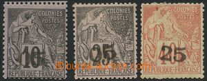 137281 - 1889 Mi.1-3, Allegory with overprint, complete the first iss