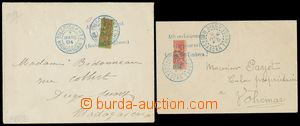 137284 - 1904 Mi.Vc+d, bisected stamps 10c and 20C with overprints L3