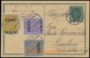 137294 - 1918 WIEN - LEMBERG / PC Charles 8h sent by airmail to Lviv,