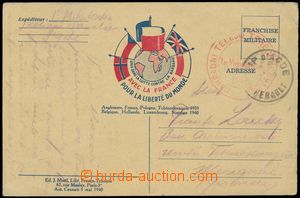 137297 - 1940 lístek PP čs. letectva ve Francii; podací DR CAMP D'