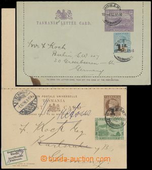 137304 - 1906 sestava 2ks celin do Německa, 1x dvojitá dopisnice Kr
