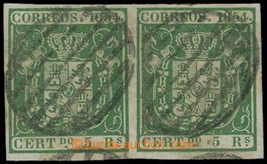 137309 - 1854 Mi.29, Znak 5R zelená, 2-páska, luxusní kus