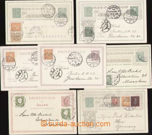 137325 - 1905-13 comp. 7 pcs of uprated postcards addressed to German