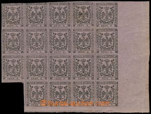 137345 - 1855 Mi.3; Sas.3, unissued newspaper stmp 9C, corner 19-blok