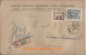 137383 - 1921 JUDAICA  special delivery Reg printed matter to Uhersk