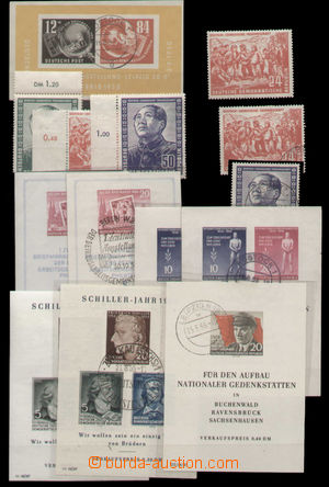 137410 - 1950-56 sestava známek a aršíků na zásobníkové kartě