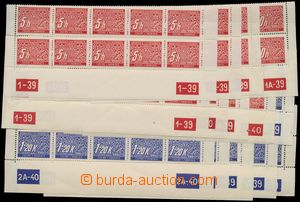 137520 - 1939 Pof.DL1-14, Postage due stmp, the bottom blk-of-10 with