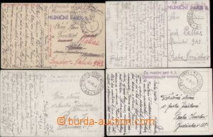 137524 - 1919-20 SLOVENSKO  Muniční park, sestava 4ks pohlednic do 
