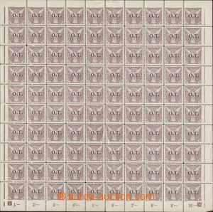 137557 -  Pof.OT1, 10h fialová, 100-známkový arch s ministerským 