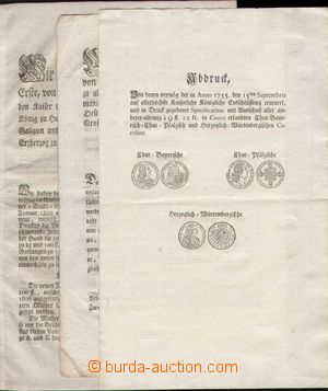 137564 - 1755-1806 RAKOUSKO  sestava 3ks cirkulářů, 1x česko-něm