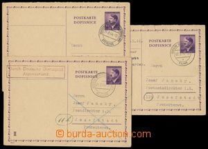 137584 - 1944 CDV19, comp. 3 pcs of II. response part/-s from double 
