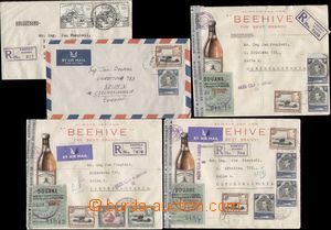 137730 - 1950-51 sestava 5ks Let-dopisů do ČSR, z toho 4x jako R, b
