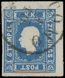 137740 - 1858 LOMBARDSKO-BENÁTSKO  Mi.16a, Franz Josef 1,05Kr modrá