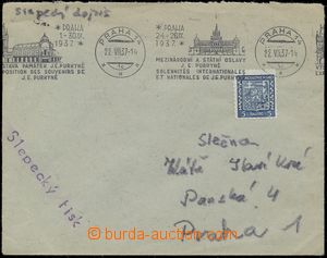 137747 - 1937 SLEPECKÁ ZÁSILKA  dopis v místě vyfr. zn. Pof.248, 