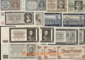 137818 - 1940-44 ČaM  sestava 13ks bankovek SPECIMEN; 1K a 5K 1940, 