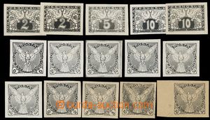 137949 - 1919 PLATE PROOF  Express 2h-10h and Newspaper stamps Falcon