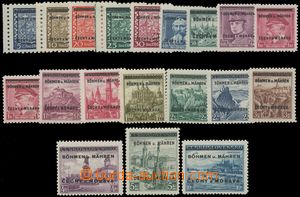 137962 - 1939 Pof.1-19, Overprint issue, complete, values 4CZK, 5CZK 