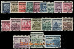137963 - 1939 Pof.1-19, Overprint issue, complete, clear postmark, va