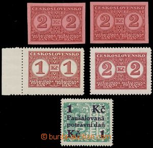 138038 - 1925-35 sestava 5ks známek, obsahuje PD5, PD9B a PD10B, sv