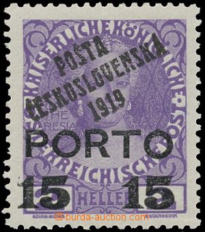 138562 -  Pof.84, Doplatní s přetiskem PORTO 15/2h fialová, I. typ