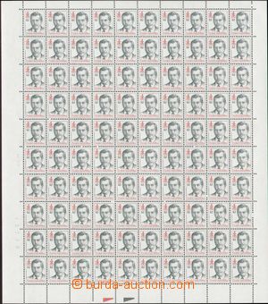 138747 - 1998 Pof.168ORZ, Havel, complete unfolded sheet, inverted fr