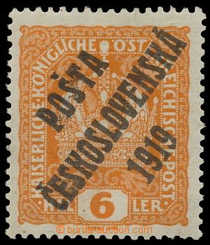 138912 -  Pof.35a, Crown 6h orange, black Opt, type II., exp. by Lese