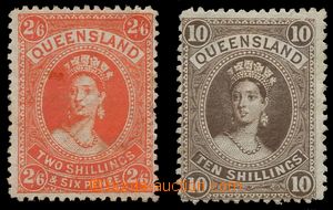 138980 - 1882-86 SG.153, 155, Mi.59y, 61y, Queen Victoria 2/6Sh scarl